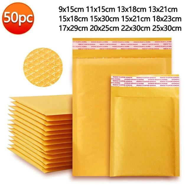 Lot De 50 Enveloppes Rembourrées à Bulles Auto-adhésives - Violet, 18x23 Cm - Pour Envois Légers Et Protégés - 2