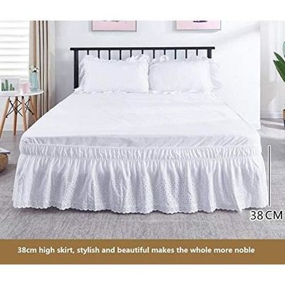 Cache Sommier Blanc Creux Jupe De Lit Bebe Avec A Volants Bande Elastique Cache Sommiers Seul Double Couvre Sommie580 Cdiscount Maison