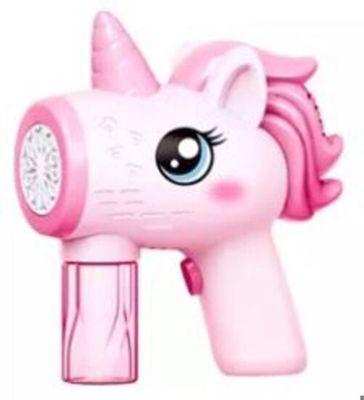 Ambesty – Pistolet à Bulles Licorne – Rechargeable, LED, 10 000 Bulles/min – Pour Enfants 3-8 Ans – Jeux Extérieurs