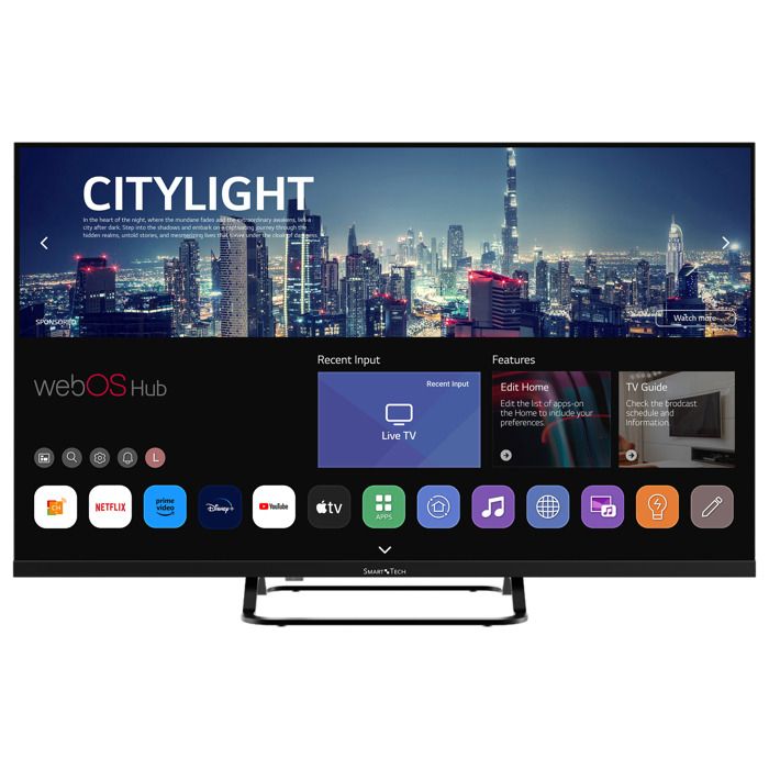 Smart Tech LED-Fernseher 32 Zoll (80 Cm) – HD, 3x HDMI, 2x USB, Hotel-Modus