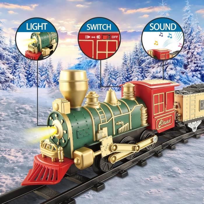 Jouet de Train à Grande Vitesse avec Son et Lumière, Ensemble de Train Ferroviaire à Inertie, Modèle de Simulation de Porte Ouvrable, Jouet Éducatif pour Enfants avec Fonctions de Jeu sur Piste
