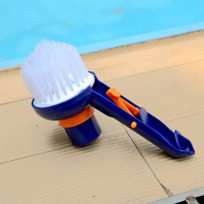 Brosse De Nettoyage Pour Piscine - Tête Angulaire Pour Coins, Marches - Compatible Tuyau 1.5" Et 1.2" - Pour Piscine, Spa