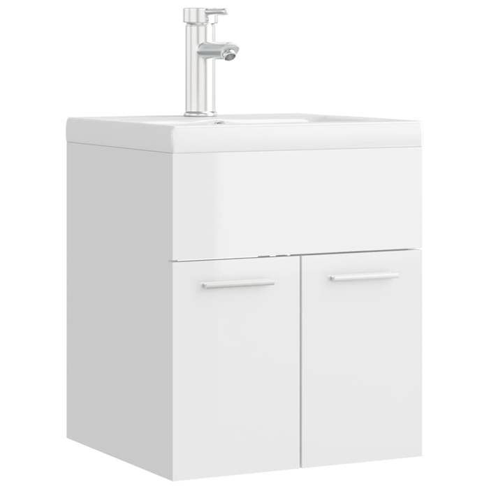 Meuble De Salle De Bain 100 Cm Avec Lavabo, Miroir Et Éclairage LED - Kit Complet Ébène Royal, Qualité Haute Gamme BELINI