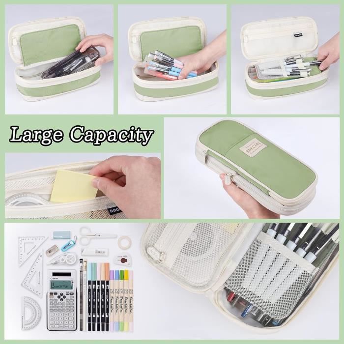 Trousse à Crayons échecs Trousse à Crayons 3D Échecs Noir Blanc - Sac Porte-Stylo Pratique - Organisateur Scolaire Organisateur Papeterie