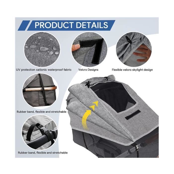 Protection soleil poussette double online