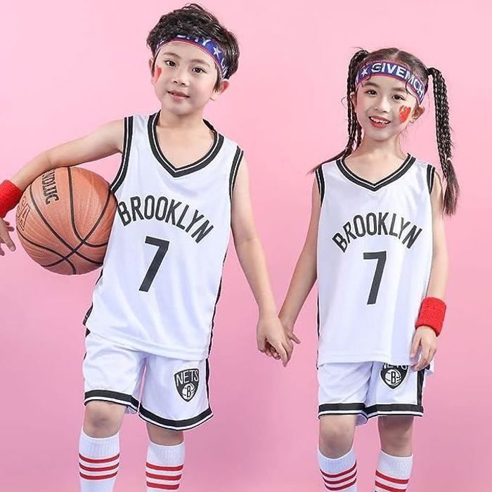 2 Pièces Maillot Basketball Enfant,Maillot Sans Manches + Pantalon Court,Tenue  Basket Enfant Garçon et Fille,Ensemble Basket Enfant 4 6 8 10 12 14 Ans