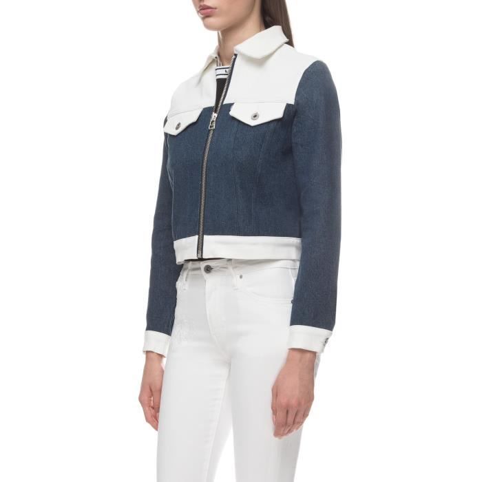 Veste Levis en jeans Bicolore bleu et blanc pour femmes. 67531