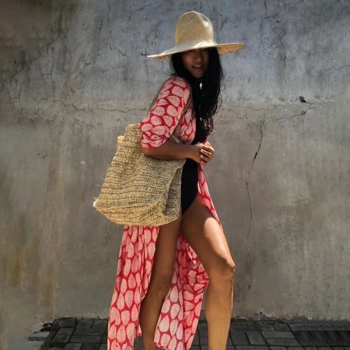 Robe de plage rouge best sale