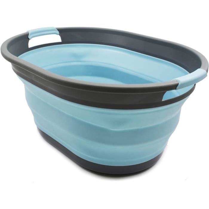 Qinlenyan Panier à Linge Pliable Portable Plastique Gris - Grande Capacité Voyage Et Maison