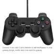 Pour PS2 PlayStation 2 Contrôleur de commande de joystick à clavier filaire Feedback de vibration intégré avec G-Sensor-2