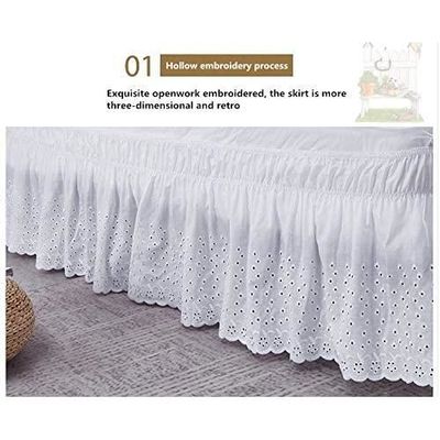 Cache Sommier Blanc Creux Jupe De Lit Bebe Avec A Volants Bande Elastique Cache Sommiers Seul Double Couvre Sommie580 Cdiscount Maison