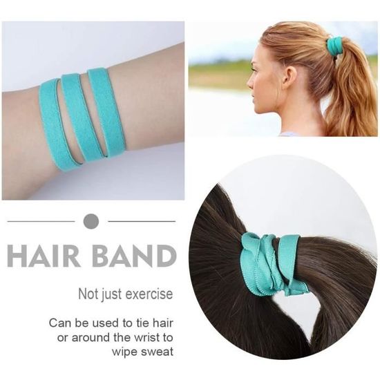Chainplus Élastique Corde Bonbon Couleur Sport Bande de Cheveux de Yoga  Tête de Course avec des Accessoires de Cheveux Antidérapants de football  (Bleu) 