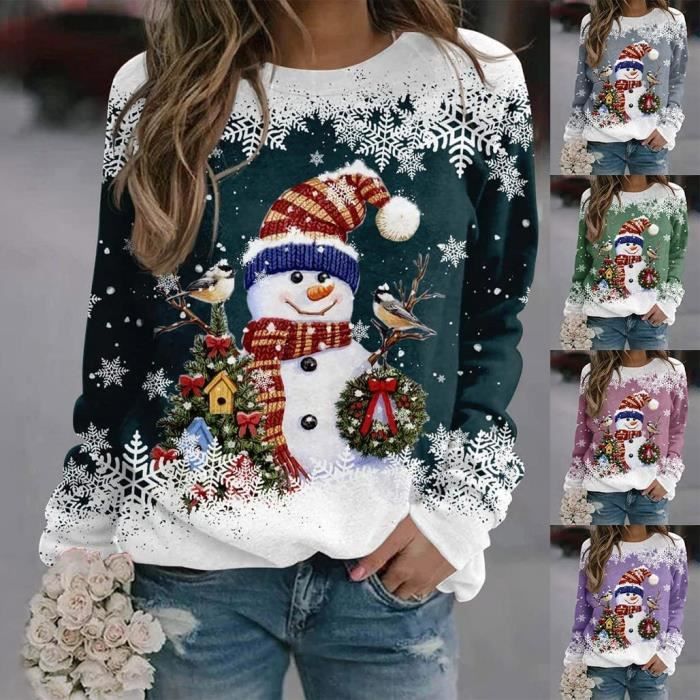 Pull noel best sale bonhomme de neige
