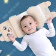 TD® Oreiller bébé coloré coton dessin animé mignon bébé anti-biais appui-tête élargi creux coton sarrasin remplissage sieste-3