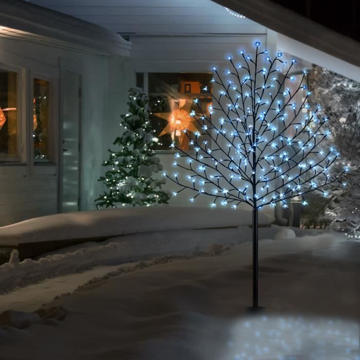 Arbre à LED, Cerisier 150 cm avec 384 fleurs lumineuses blanc chaud - IP44