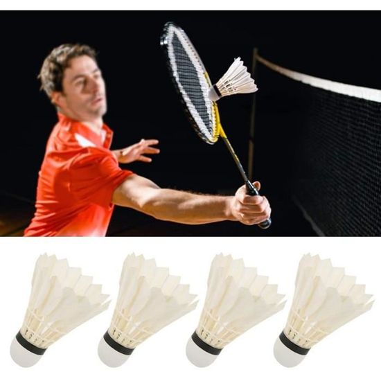 Lot de 12 balles de badminton : plumes d'oie, balles de badminton de  vitesse pour l'entraînement et la compétition, badminton, volants de  navette pour hitting pratique pour les jeunes joueurs d'intérieur et