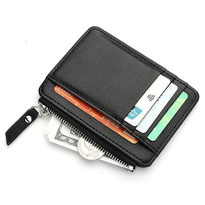 Porte-Carte Homme Fin Et Compact Anti-RFID - Protection Cartes Bancaires NFC - Sécurité Anti-Hacking - Cuir PU Élégant