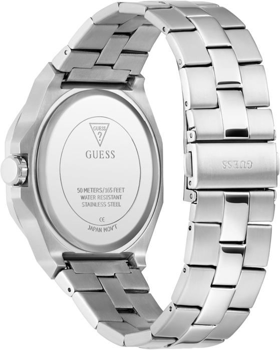 Montre GUESS Prime Pour Homme - Boîtier Acier Inoxydable Argenté, Cadran Blanc | Neuve Avec étiquettes