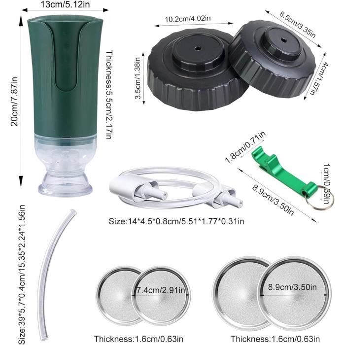 Machine à Sceller Sous Vide Pour Bocaux - Automatique Avec 10 Bouchons - Pour Conservation Aliments