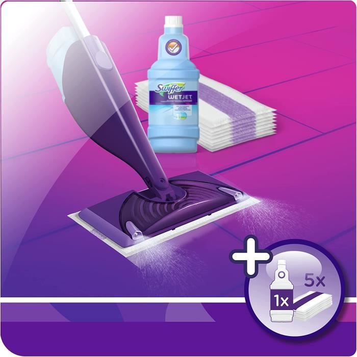 Swiffer WetJet Lingettes de Recharge pour Balai Spray, Retient la