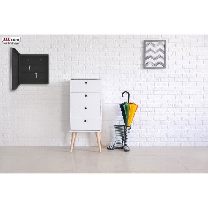 Armoire à Clés Relaxdays Avec Tableau Magnétique - 20x30 Cm - Blanc Et Argent