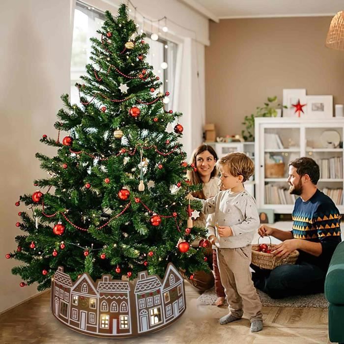 Collier d'arbre de Noël en forme de maison en pain d'épices, Diamètre du collier d'arbre de Noël à LED Décoration de Noël 26 pouces - Maison Collier d'arbre de Noël en forme de maison en pain d'épices, Diamètre du collier d'arbre de Noël à LED Décoration de Noël 26 pouces - Maison