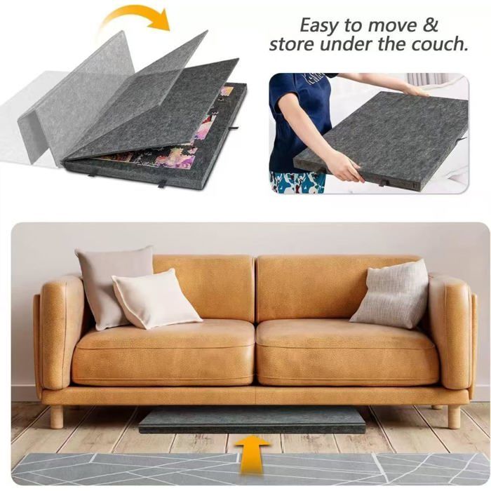 Planche de puzzle pliable et inclinable avec étui de rangement en feutre et 6 tiroirs, table de puzzle portable pour adultes et enfants, peut contenir jusqu'à 1000 pièces Planche de puzzle pliable et inclinable avec étui de rangement en feutre et 6 tiroirs, table de puzzle portable pour adultes et enfants, peut contenir jusqu'à 1000 pièces