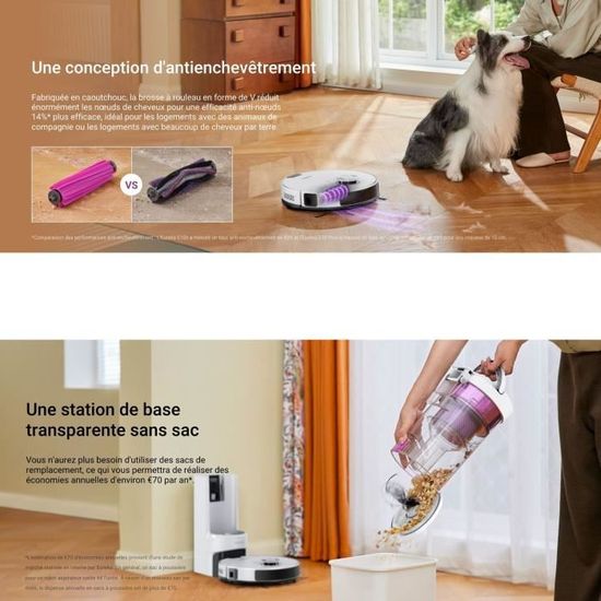 EUREKA E20 Evo Plus Robot Aspirateur Laveur Avec Station