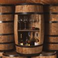 Creative Cooper Tonneau En Bois Armoire Bar Meuble Rangement Bouteille Alcool Casier à Vin et Boissons Minibar 80cm Wengé-0