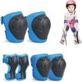 Leytn® Kit de Protection Roller Enfant Protège-genoux enfants Coudière Genouillère Poignets Enfant pour enfants de 3 à 8 ans - Blue-0