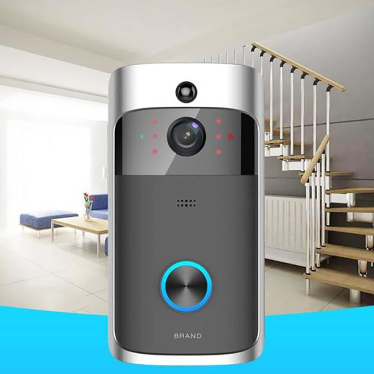 Vidéo Sans Fil Étanche, Carillon Sans Fil avec Caméra WiFi