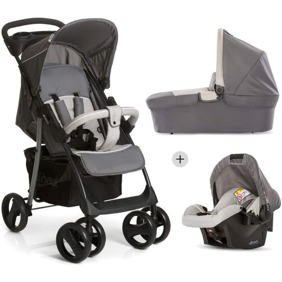 Hauck Shopper SLX Trio Set Poussette 3 en 1 jusqu'à 25 kg avec Cosy +  Nacelle avec Matelas + Siège avec Position Couchée de 0 Mois, - Cdiscount  Prêt-à-Porter