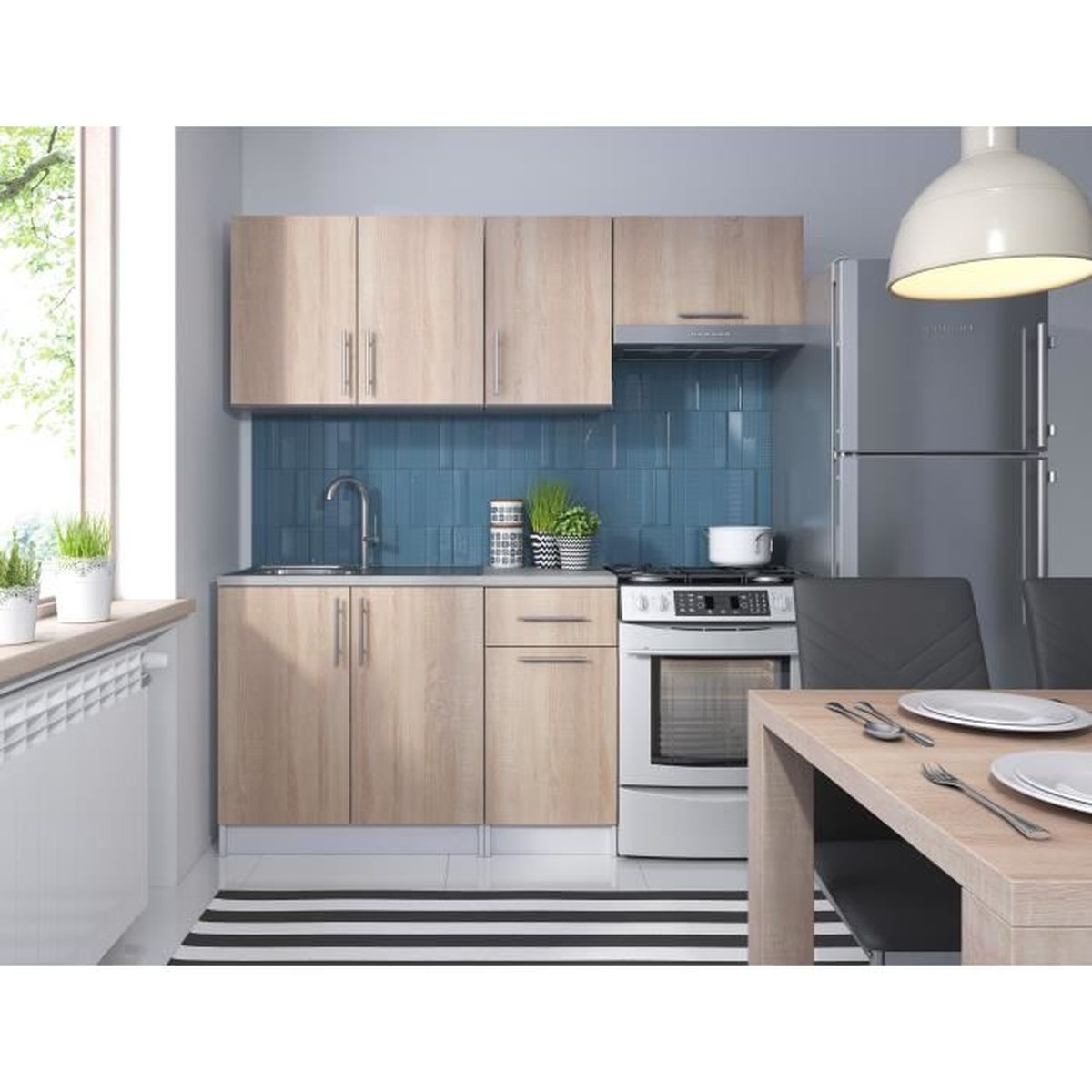 Cuisine Complete Couleur Bois Achat Vente Pas Cher