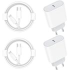 YIKXIULF Lot de 2 pour Chargeur Rapide iPhone,20W PD USB-C Prise Secteur avec 2m Câble USB C vers Lightning pour iPhone 14/14 pro/13