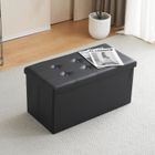 ALIGHTUP Tabouret Siège Banc Pouf Coffre de Rangement Rembourré 76 x 38 x 38cm,noir