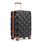 BRITISH TRAVELLER Valise Cabine 53x35x21cm Valise Rigide Ultra Légère Valise de Voyage avec roulettes 4x360 degrés et Serrure TSA, Noir/Brun