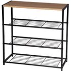 WOLTU Banc Etagère à chaussures avec 3 étagères,Meuble de rangement pour 9 paires de chaussures,Etagère en bois et métal