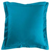 Taie d'oreiller carrée - 63 x 63 cm - 57 fils - Uni (Bleu)