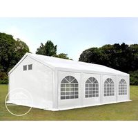 Tonnelle Toolport Tente de réception 4x8 m PE 300 g/m² blanc imperméable