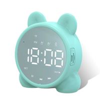 Réveil Horloge,Réveil Numérique sans Fil Bluetooth Multifonction avec Miroir Lecteur de Musique Électronique- Green[D6340]
