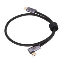 HEG Câble de données coudé de type C à type C 100 W charge rapide  plaqué or câble USB Plug and Play (50 cm/19.7in)