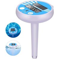 Thermomètre numérique à énergie Solaire Thermomètre de Piscine Flottant, Avec écran LCD Outil de mesure pour piscine, spa, étang