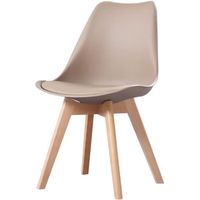Clara - 1 chaise scandinave - Taupe - pieds en bois massif design salle à manger salon chambre - 49 x 58 x 82 cm