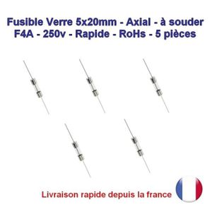 97fus173 F4A 250v 5x Fusibles verre 5x20mm Rapide 4A 