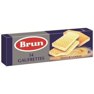 BISCUITS CHOCOLAT LU BRUN - Brun Gaufrette Goût Vanille 146G - Lot D