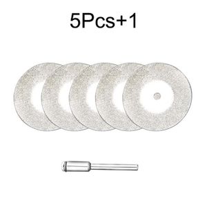 5pcs 25mm Disque De Découpe Diamant Meulage Aiguiseur Disques Abrasifs avec 1 pc Connexion Tige pour Dremel Outils Rotatifs 