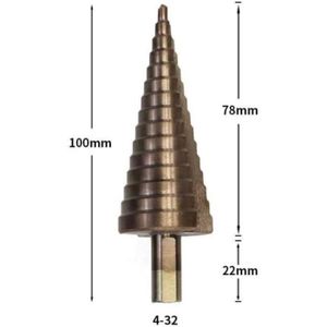 STEP - MARCHE DE GYM Coffrets De Forets 4-12-20-30Mm Hss Titanium Coated Step Drill Wood  Power Tools For Metal High Speed Steel Hole Cutter Step[u11436]