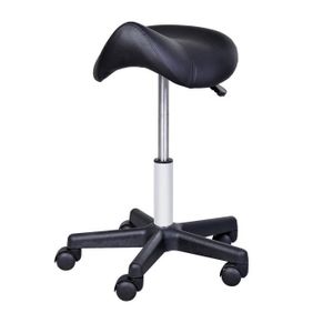 TABOURET Tabouret de massage - HOMCOM - Selle ergonomique pivotante - Hauteur réglable - Revêtement synthétique noir