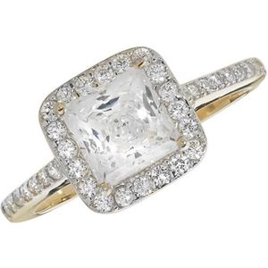 ALLIANCE - SOLITAIRE Bague Femme Fiancailles Or 375-1000 avec Oxyde de Zirconium 37826