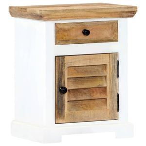 Armoire De Chevet En Bois Recycle Multicolore Achat Vente